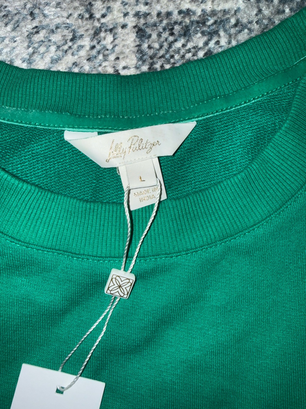 Lilly Pulitzer Emerald Green Sweatshirt with Embellished Bows - Picture 6 of 7